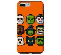 Monster Faces Pop Art Gráfico de Estilo Bloque de Halloween Carcasa para iPhone 7 Plus/8 Plus