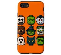 Monster Faces Pop Art Gráfico de Estilo Bloque de Halloween Carcasa para iPhone SE (2020) / 7/8