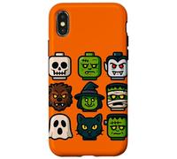 Monster Faces Pop Art Gráfico de Estilo Bloque de Halloween Carcasa para iPhone X/XS