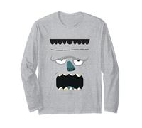 Monster Frankenstein Face Simple Easy Disfraz de Halloween Manga Larga