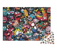 Monster Graffiti Senior Puzzles 1000 Piezas Reciclado Colorful Art Puzzles Puzzle Accesorios para Juegos Family Gaming Time Juego Educativo Desafío Gift 70x50cm/1000Ps