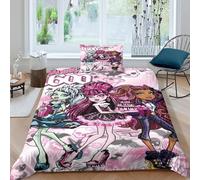 Monster High 3D Impresión Personajes Animados Funda De Edredón Funda Nórdica Familiar Y Niños con Cremallera Y Funda De Almohada Juego De Ropa De Cama Microfibra 3 Piezas Single(135x200cm)