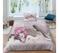 Monster High 3D Impresión Personajes Animados Funda Nórdica Funda De Edredón para Dormitorio Juego De Cama Microfibra con Cremallera Y Funda De Almohada 3 Piezas Single(135x200cm)