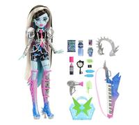 Monster High Amped Up Frankie Stein Look Cantante Estrella del Rock Muñeca articulada con Instrumentos y Accesorios, Juguete +4 años (Mattel HNF84)
