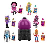 Monster High Bola de Cristal Mini Muñeca, personajes variados | Sorpresa: figura de personaje de 7,6 cm con efecto agua, amuleto y tarjeta de la fortuna, JCX99