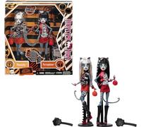 Monster High Boo-riginal Creeproduction Meowlody y Purrsephone Pack de Dos muñecas, reproducciones coleccionables con peanas para Las muñecas y Diario, HYV88
