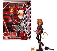 Monster High Boo-riginal Creeproduction Toralei Muñeca, reproducción Coleccionable con peana para la muñeca, Diario, y Mascota Tigre Dientes de Sable Sweet Fangs, HYV91
