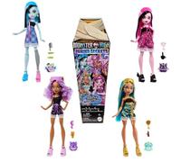 Monster High Buried Secrets Cozy Creepover Muñecas y accesorios, muñeca misteriosa y 5 sorpresas por descubrir al abrir el paquete (los personajes pueden variar), HYV64