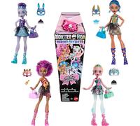 Monster High Buried Secrets Cozy Creepover Muñecas y accesorios, muñeca misteriosa y 5 sorpresas por descubrir al abrir el paquete (los personajes pueden variar), HYV64