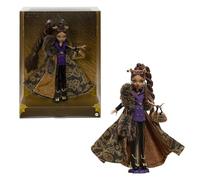 Monster High Clawdeen Wolf House of Wolf Muñeca Coleccionable con Abrigo de Piel sintética de Jacquard, Vestido Chaqueta Morado, pantabotas y Accesorios Dorados, JDR66