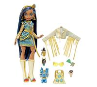Monster High Cleo de Nile Muñeca articulada con Mascota y Accesorios de Moda, Juguete +4 años (Mattel HHK54)