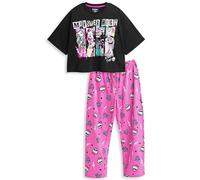 Monster High Conjunto de Pijama para Mujer | Camiseta de Manga Corta con gráfico del Tour Alumni Reunion Tour para Adultos y Pantalones de Pijama de Pernera Larga en Negro y Rosa
