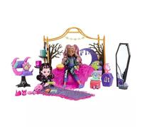 Monster High Creepover Juego de Dormitorio - con Draculaura, Lobo Clawdeen con más de 20 Piezas Fab-Boo-lous para una Experiencia Creeptastic definitiva