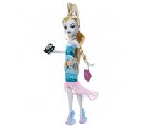 Monster High Dawn of the Dance Lagoona Blue Muñeca Creeproducción | Boo-riginal Creeproduction Lagoona Blue con vestido, bolso, fotos, invitación y base para muñeca, JKM48