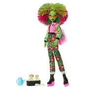 Monster High Diario monstruoso Venus McFlytrap Conjunto de muñeca y accesorios con temática del club de jardinería horripilante con una chaqueta de estilo universitario, JDR59