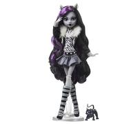 Monster High, Drama de película, Clawdeen Wolf, en Blanco y Negro, para coleccionista, pósteres del tamaño de la muñeca y a tamaño Real, temática de película de Terror, Juguetes y Regalos, HKN28