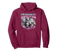 Monster High - Estilo Vintage Bootleg Sudadera con Capucha, Unisex para Adultos, Granate, S