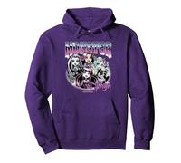 Monster High - Estilo Vintage Bootleg Sudadera con Capucha, Unisex para Adultos, Morado, XXL