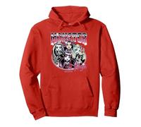 Monster High - Estilo Vintage Bootleg Sudadera con Capucha, Unisex para Adultos, Rojo, XL