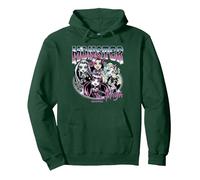 Monster High - Estilo Vintage Bootleg Sudadera con Capucha, Unisex para Adultos, Verde Bosque, L