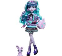 Monster High Fiesta de Pijamas Twyla Muñeca articulada con Pijama, Mascota Dustin y Accesorios, Juguete +4 años (Mattel HLP87)