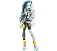 Monster High Frankie Stein Doll, Juego de comité de Bienvenida con 15 Accesorios, Incluyendo póster, calcomanía, Pet Watzit y más (Exclusivo de Amazon)