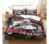 Monster High Impresión 3D DigitalPersonajes Animados Funda Nórdica Funda De Edredón para Dormitorio Juego De Ropa De Cama Microfibra con Cremallera Y Funda De Almohada 3 Piezas Double(200x200cm)