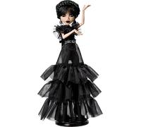 Monster High Miércoles Muñeca, muñeca Coleccionable de Miércoles en el Rave'N con un Vestido gótico Negro Inspirado en la Escena del Baile, Accesorios peana para la muñeca, HXJ03