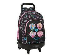 MONSTER HIGH - Mochila Grande con Ruedas, Compacta, Extraíble, Ideal para Niños de Diferentes Edades, Cómoda y Versátil, Calidad y Resistencia, 33x22x45 cm