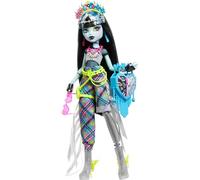 Monster High Monster Fest Frankie Stein, Muñeca con Top de Malla, Pantalones Plateados de Flecos asimétricos y Accesorios con temática de Festival, Juguete Regalo para niños y niñas +4 años, HXH79