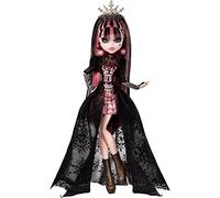 Monster High Muñeca Draculaura, edición especial Howliday, vestido rosa y negro, alta moda, colección navideña, regalos para niñas y niños
