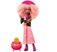 Monster High Muñeca, Moonspell Magic RAE Lumina | Sun Witch en falda rosa con sorpresa en caldero y accesorios: vela, sombrero y libro de hechizos, JMB91