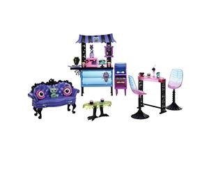 Monster High Polly Pocket Cafetería Coffin Bean Set de Juego para muñecas con Muebles y Accesorios de Bar de Juguete, +4 años