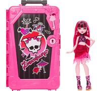 Monster High Skulltimate Secrets Draculaura Conjunto de muñeca y Accesorios Destination: Gore-geous Oasis con Maleta y más de 19 sorpresas, Incluidas Prendas, JDR50