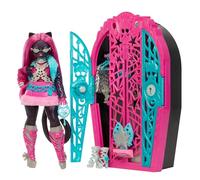 Monster High Skulltimate Secrets Hauntlywood Mysteries Catty Noir Conjunto de muñeca y accesorios, con armario y más de 19 sorpresas con mucho glamour, incluida ropa de muñeca, JBG82