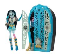 Monster High Skulltimate Secrets Hauntlywood Mysteries Frankie Stein Conjunto de muñeca y accesorios, con armario y más de 19 sorpresas con mucho glamour, incluida ropa de muñeca, JBG81