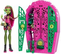 Monster High Skulltimate Secrets Jardín misterioso Venus McFlytrap Conjunto de muñeca y accesorios, armario con más de 19 sorpresas para una merienda, incluida ropa de muñeca, HYT75