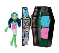 Monster High Skulltimate Secrets Neon Frights Ghoulia Muñeca con Armario y 15 Accesorios Sorpresa, Brilla en la Oscuridad, Juguete +4 años (Mattel HNF81)