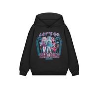 Monster High Sudadera con Capucha Negra Let's Go Ghouls para Chicas | Jersey de Dibujos Animados de fantasía para niños | Ropa Casual de Manga Larga | Lema de Personajes
