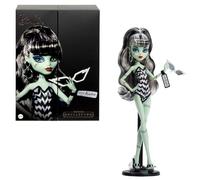 Monster High x Barbie Muñeca Frankie Stein con Traje de baño Original Inspirado en Barbie y Vestido de Noche Negro Solo in The Spotlight y Accesorios, JHK28