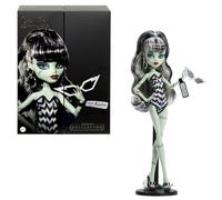 Monster High x Barbie Muñeca Frankie Stein con Traje de baño Original Inspirado en Barbie y Vestido de Noche Negro Solo in The Spotlight y Accesorios, JHK28