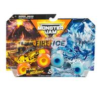 Monster Jam 2024 Fire & Ice 1:64 Diecast Monster Truck - Paquete de 2 Megalodon y Monster Mutt Dálmata