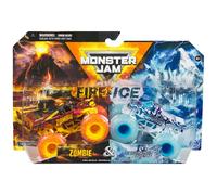 Monster Jam 2024 Fire & Ice 1:64 - Pack de 2 camiones monstruo de fundici n a presi n, zombi y pesadilla del norte