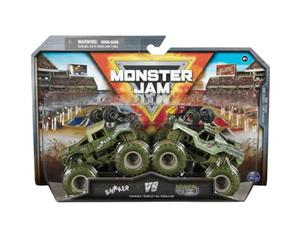 Monster Jam 2024 Series 30 1:64 Diecast Monster Truck 2 Unidades, Shaker vs Soldier Fortune