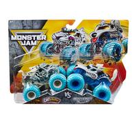 Monster Jam Camión fundido a presión oficial a escala 1:64, paquete de 2 series 35 Catastrophe vs Monster Mutt Husky