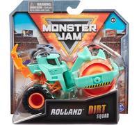 Monster Jam, Camión monstruo oficial de Dirt Squad con partes móviles, juguete de vehículo fundido a escala 1:64 para niños de 3 años en adelante (naranja Rolland y azul aguamarina)