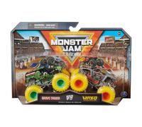 Monster Jam, Camiones Monstruo de Metal Grave Digger Vs. MAX D Oficiales, Escala 1:64, Juguetes para niños a Partir de 3 años