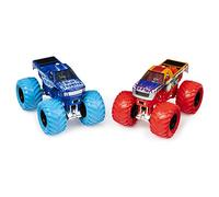 Monster Jam, Camiones monstruos fundidos a presión oficiales Blue Thunder vs. Hurricane Force escala 1/64 (paquete de 2)