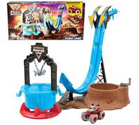 Monster Jam - Escenario Monster MUTT Dalmatian Dunk Y Coche Monstruo EXLUSIVO Que Cambia DE Color Escala 1:87-6072014 - Coches para Niños - Juegos Infantiles - Juguetes Niños 3 años +