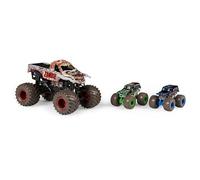 Monster Jam, Full Moon Frenzy - Paquete de 3 camiones monstruos fundidos a presión, zombi a escala 1:24, excavadora de tumbas a escala 1:64 y excavadora Son-Uva, juguetes para niños de 4 a 6 años en
